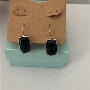 Chic Black and Silver Drop Earrings
